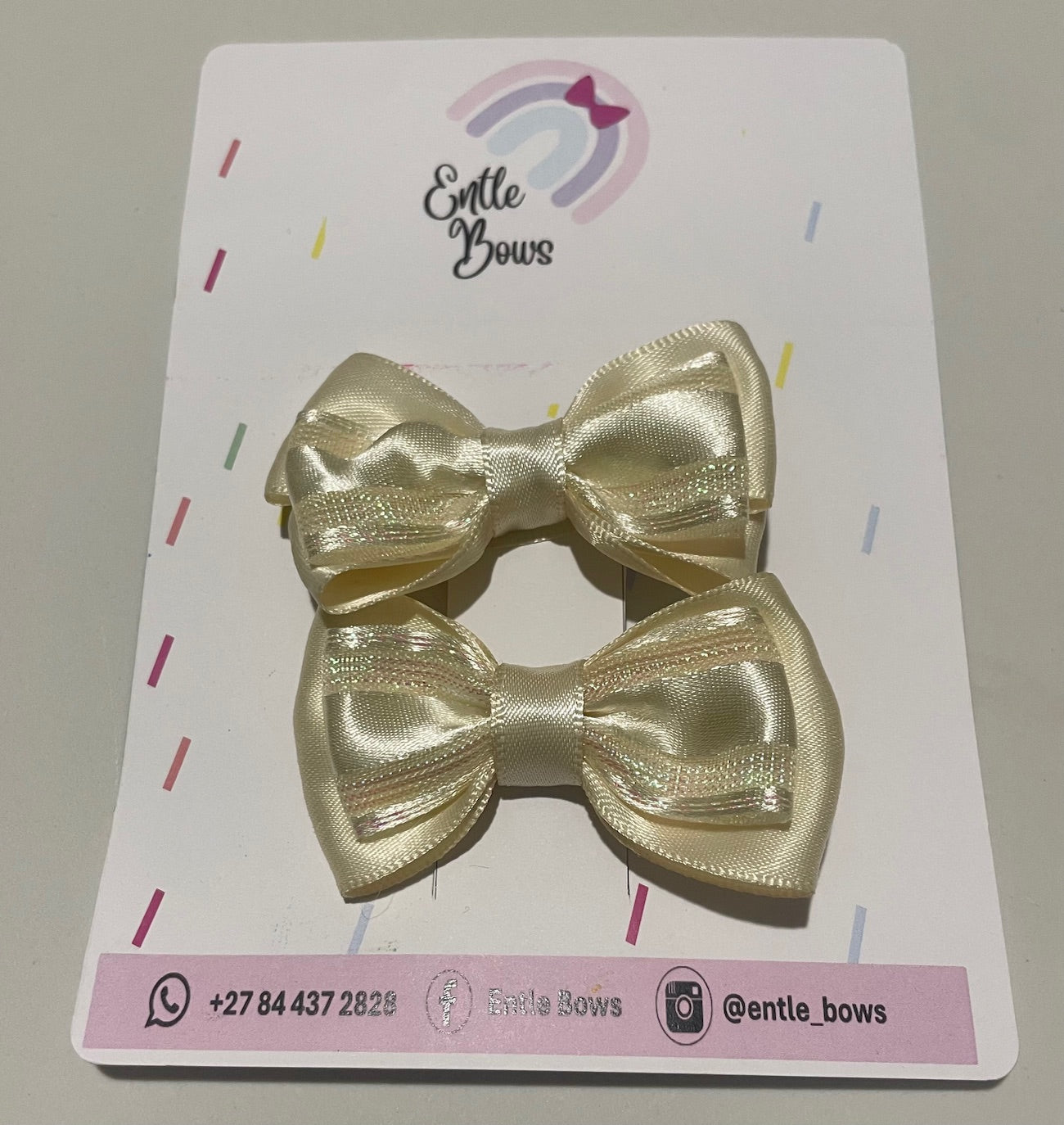 Cream Hair Bows (Set of 2)